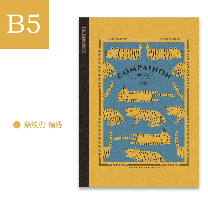 Блокнот (Companion) B5 в линейку, ретро обложки с животными, горизонтальная линейка