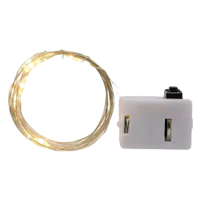 Venta al por mayor cadena de luz LED flor pastel onda bola caja de regalo decoración luz intermitente botón interior alambre de cobre Cadena de luz cielo estrellado