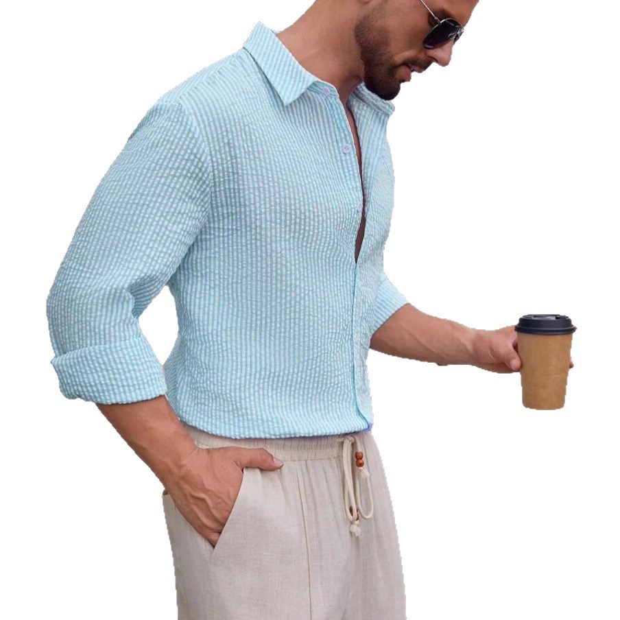 Camisas transfronterizas masculinas de otoño y invierno, camisas de algodón transpirables, camisas a cuadros de manga larga, camisas casuales para hombres, camisas de abrigo