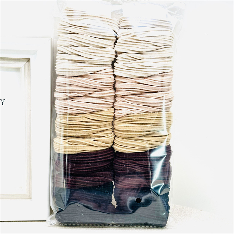 Estilo coreano accesorios para el cabello rentable etiqueta simple cuerda de pelo 5 tarjetas gran cuerda de pelo sin costura 2 yuanes tienda tocado