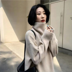 高领毛衣女款高端日韩简约纯色套头打底衫2025高级感针织衫