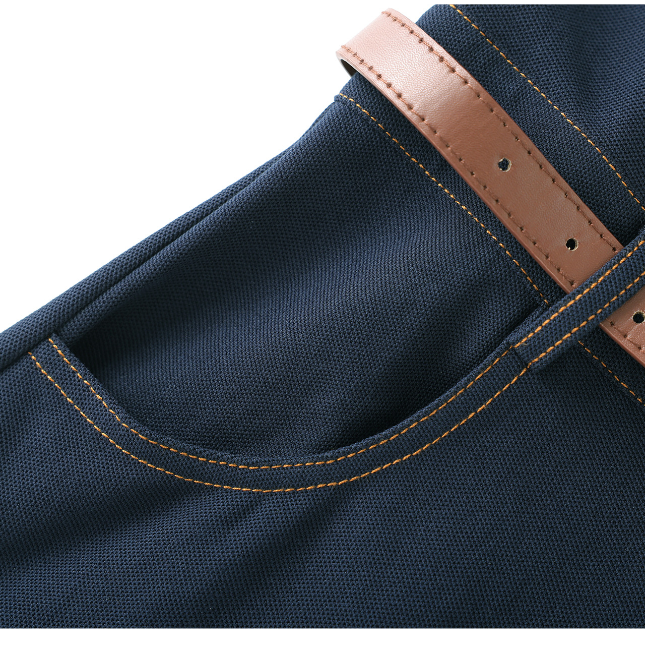 Đầm denim nữ cổ V eo cao tay ngắn dáng ôm — xanh lam chi tiết 21