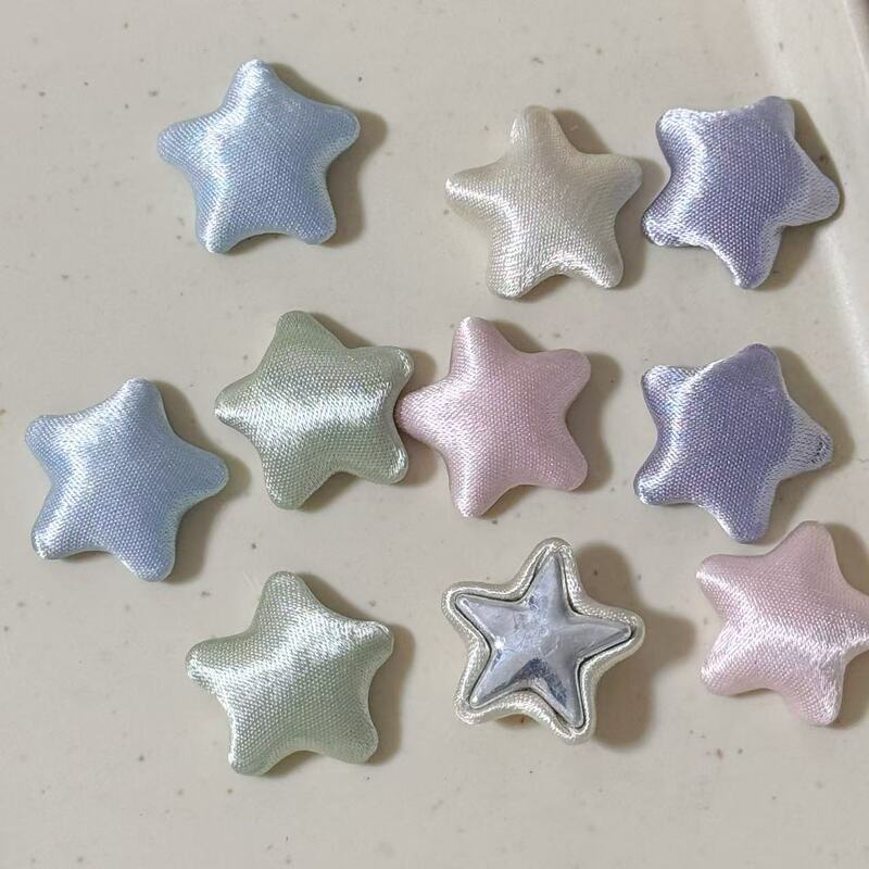 Spring and Summer Macaron Fabric Star Button Flat Button Cloth Bag Buckle DIY Handmade Earrings Hair Accessories Clothing Accessories