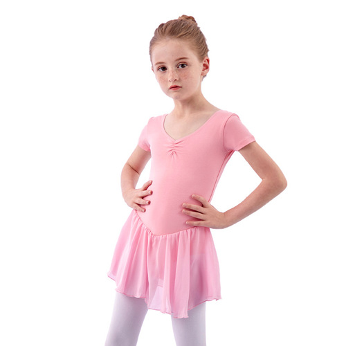 Children's dance clothing, girls' practice clothing, short-sleeved princess gauze skirt, Chinese dance ballet performance clothing, children's dance clothing