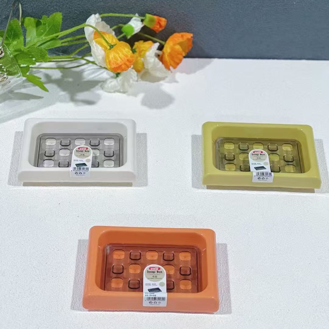 17 tipos de caja de jabón - 2 caja de jabón de lujo ligera creativa con cubierta caja de drenaje caja de jabón Yiwu 2 yuanes tienda al por mayor