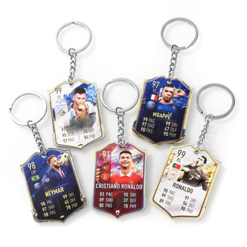Football Score Card Keychain Ronaldo Portugal Kakanemar National Team World Cup Acrylic Pendant Men