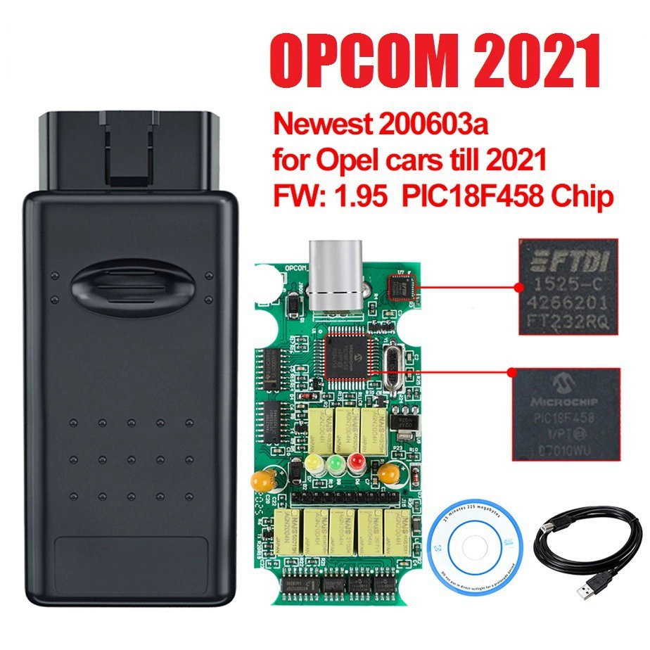 FOR OP COM 2021 200603a FOR OPEL FT232RQ PIC18F458 FOR OPCOM