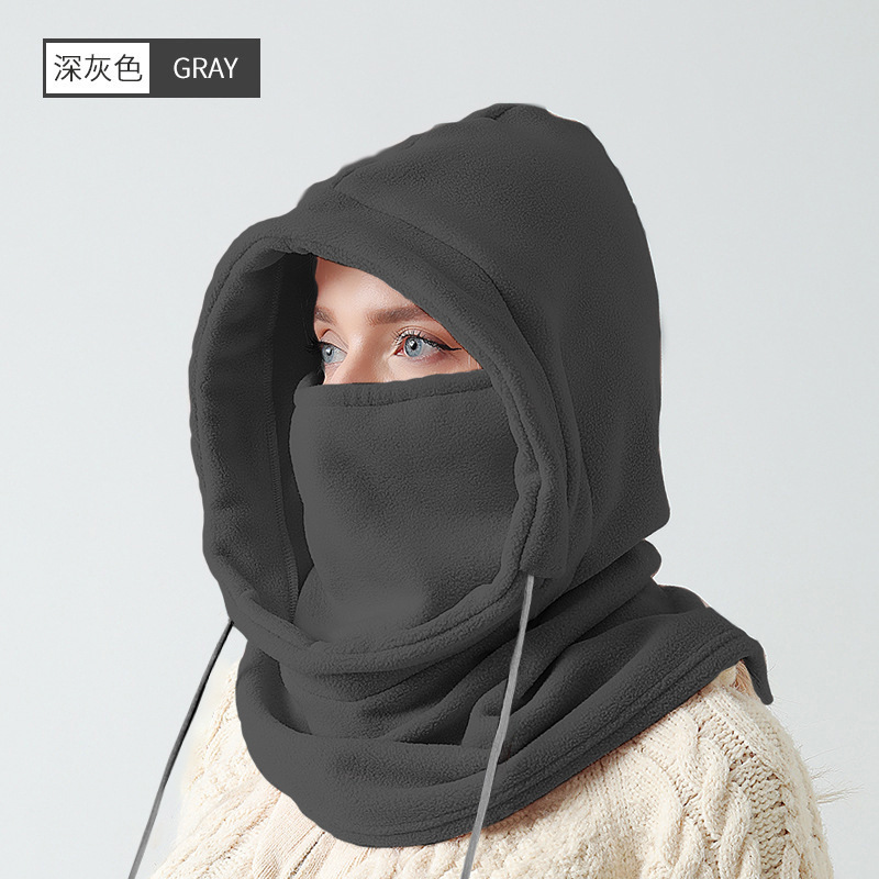 秋冬季保暖帽子女户外骑行围巾围脖护脸颈一体摇粒绒防寒滑雪头套|undefined