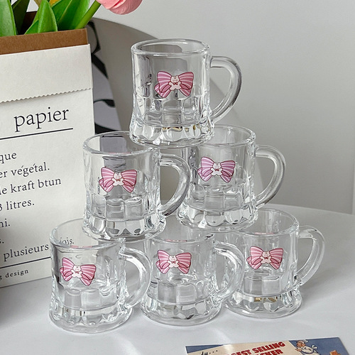 Bo Limei Korean eating and broadcasting blogger's same style soju cup glass, high-looking girl's heart cup, cute fruit wine cup