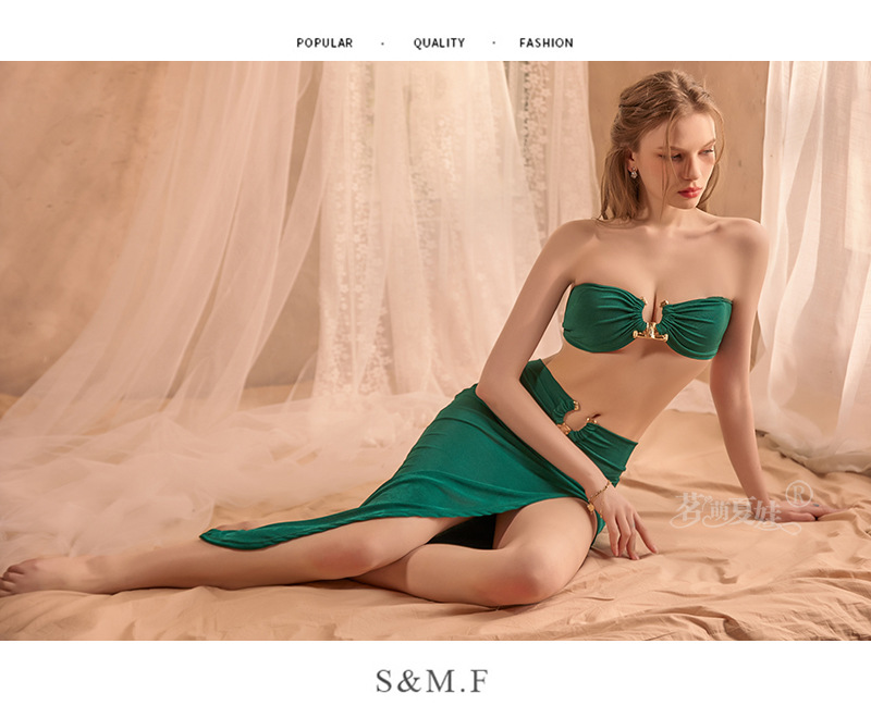 Mermaid-Style Roleplay Lingerie Set, Green Polyester, One Size — detail image 5