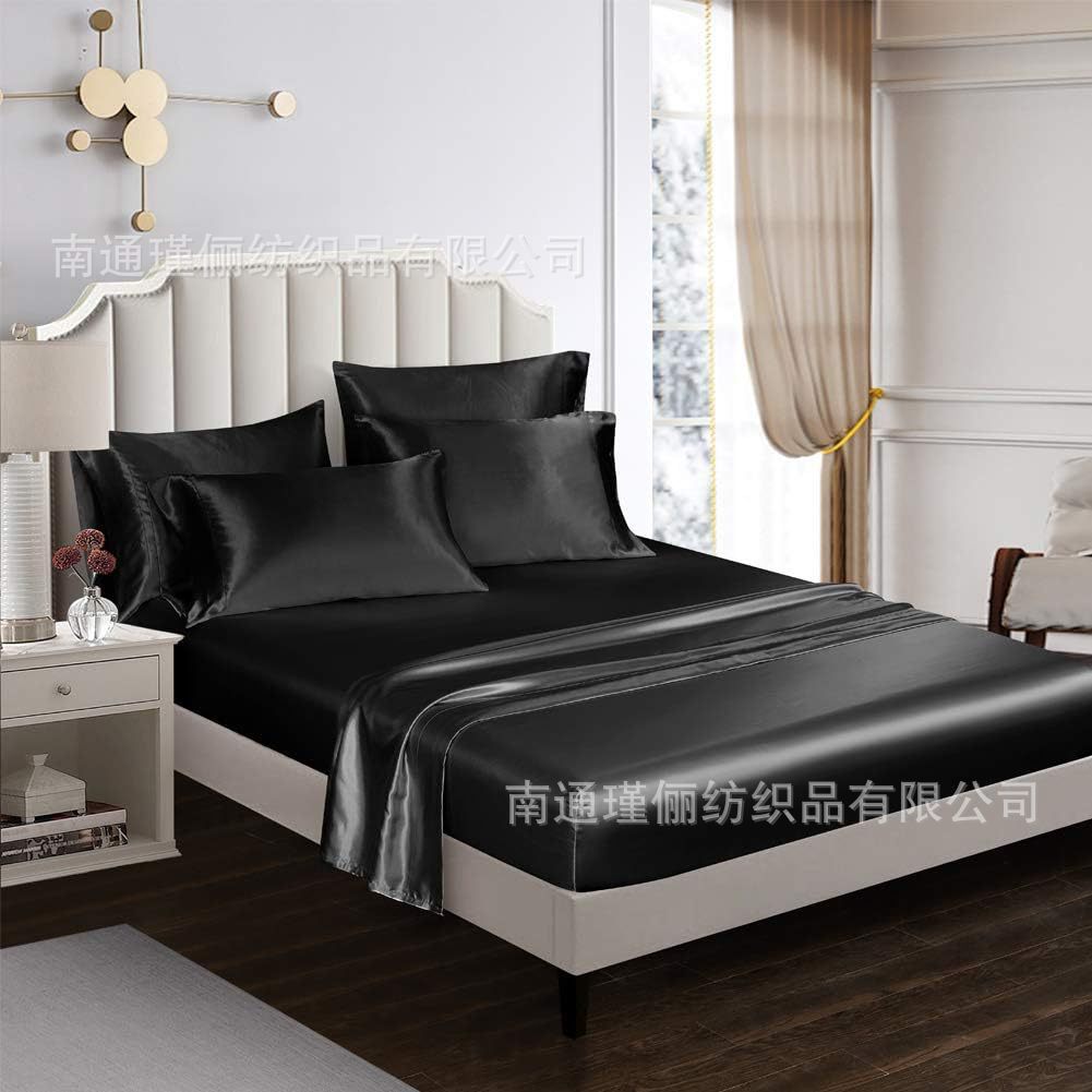Comercio exterior de tres piezas de cuatro piezas de color sólido cama de cama de cama de cama de almohada cubierta fabricantes de ropa de cama al por mayor TFQK
