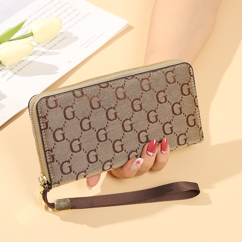 Wallet Women's Long Clutch Bag 2023 New Fashion G-shaped Large Capacity Zipper Women's Wallet Card Bag Mobile Phone Bag