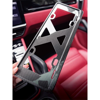 Porsche Real Carbon Fiber: License plate holder/license plate holder