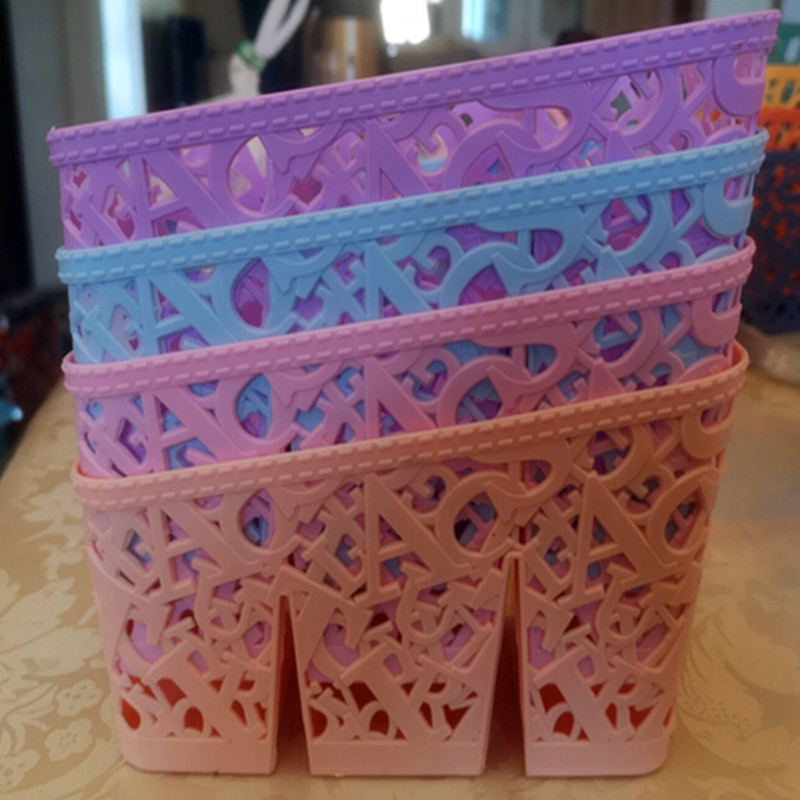 Cesta de almacenamiento de plástico creativo Baño de escritorio cosméticos organización cesta de almacenamiento cesta pequeña cesta caja de almacenamiento de cocina