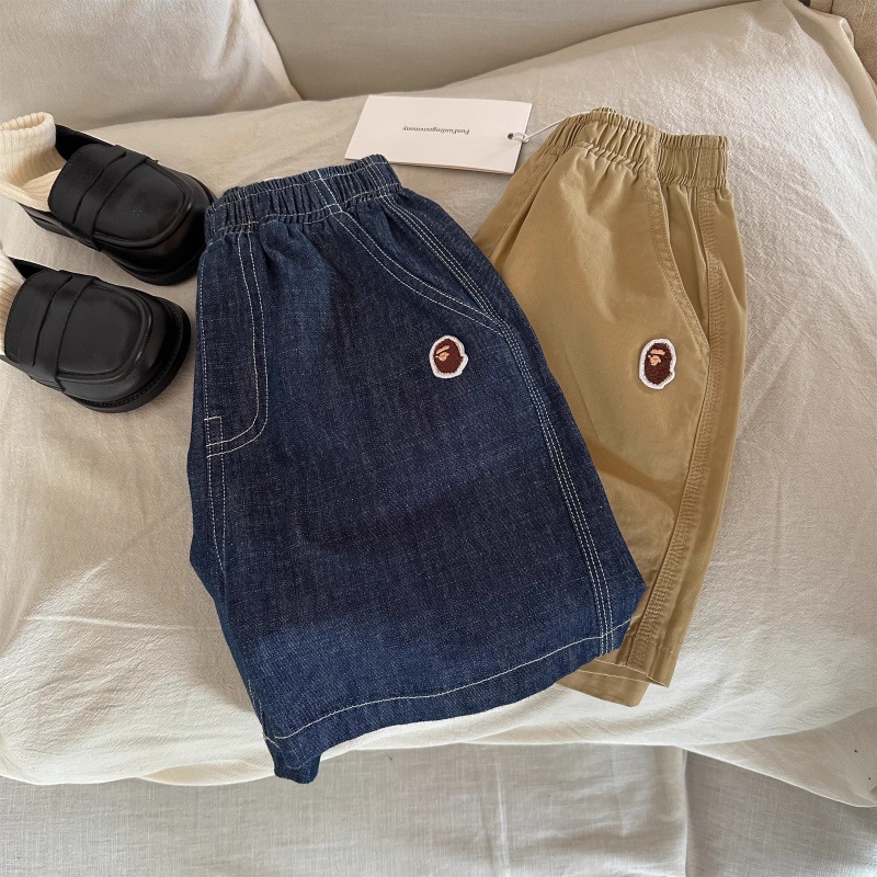 Pantalones cortos de mezclilla para niños 2025 pantalones casuales de cabeza de dibujos animados japoneses para niños y niñas de verano image 3