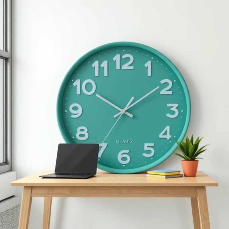 Reloj de pared redondo minimalista y silencioso.