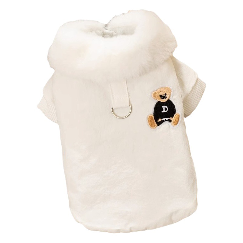Mascota de algodón acolchado abrigo de tracción engrosada abrigo cálido oso de peluche medio y pequeño perro Otoño e Invierno gato ropa para mascotas image 1