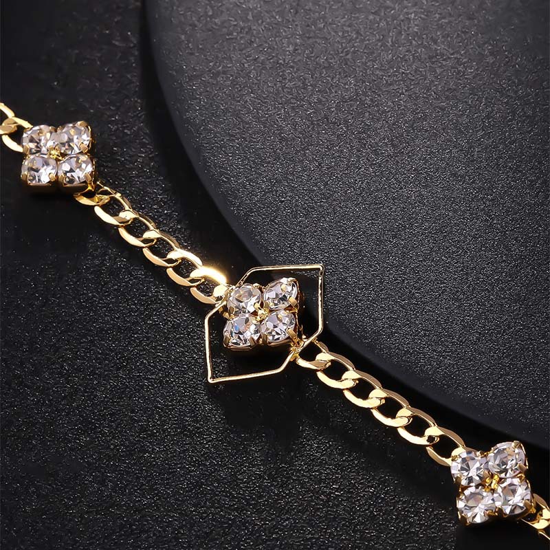 Amazon venta caliente flor frente cadena novia temperamento de alta gama rhinestone prisma cinta para el cabello accesorios de banquete headwear