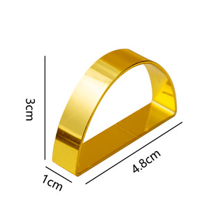 Hotel Decoration D-Shaped Napkin Buckle Metal Napkin Ring Napkin Ring Cloth Buckle Gold Manufacturer Wholesale