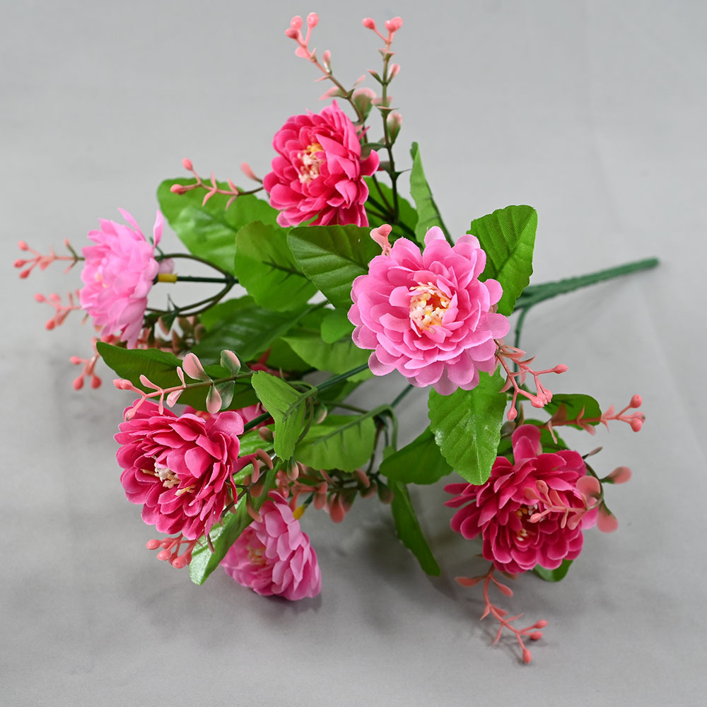 Simulación de 7 cabezas de equinácea sala de estar dormitorio decoración flor pequeña flor proyecto flor foto flor de tela de seda ramo de flores falsas