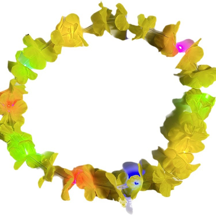 Cuello de poliéster transfronterizo colorido conjunto de guirlandas de flores de luces de fiesta de cumpleaños pulsera guirlandas