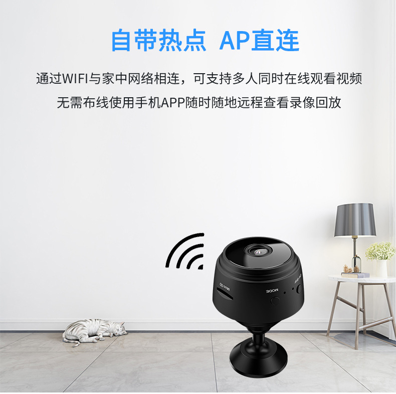Cámara de seguridad A9 WiFi, 1080p, visión nocturna – Mayorista de Yiwu image 5