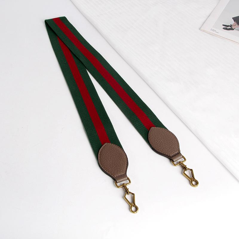 Correa de hombro ancha de cinta GG bolsa de cabeza de tigre bolsa de cámara longitud ajustable cinturón de bolsa de lona de contraste de color rojo y verde