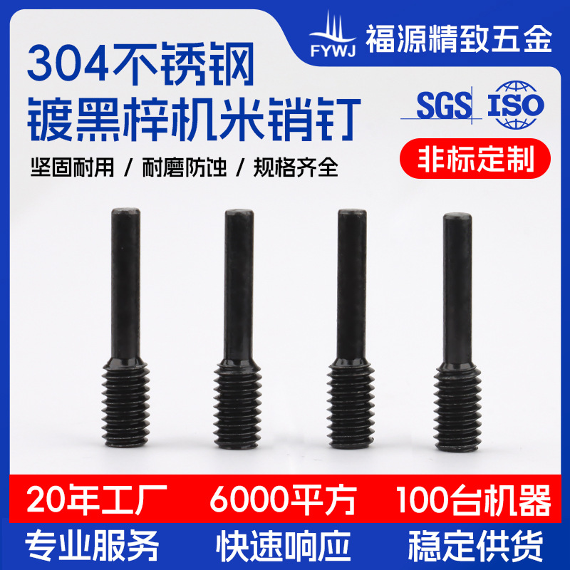 源头工厂304不锈钢镀黑机米销钉运动山地车配件传动非标销子螺丝