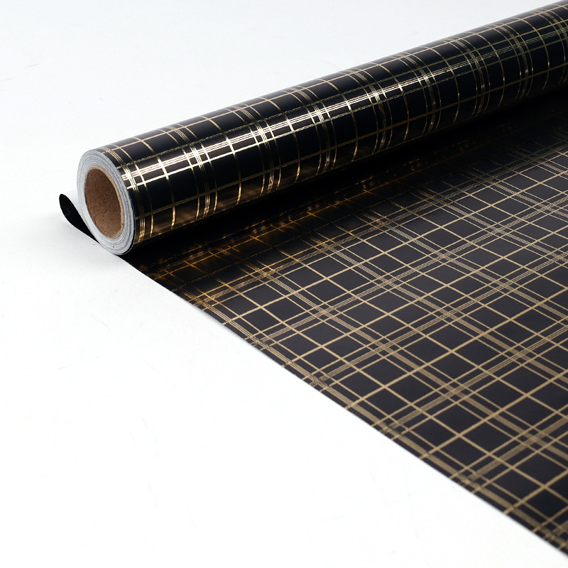 Serie de bronceado - cuadrícula de oro negro / rollo; 43cmx3 metros (embalaje en rollo)