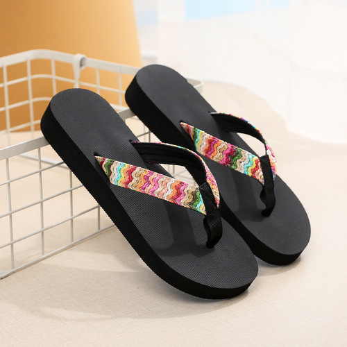  Summer Bohemian Herringbone Glue-on Flat Sandals for Women, Outdoor Fashion Beach Herringbone Student Shoes