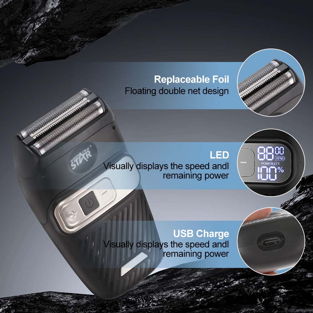 Winning Star TYPE-C doméstico transfronterizo carga pequeña afeitadora eléctrica alternativa impermeable portátil