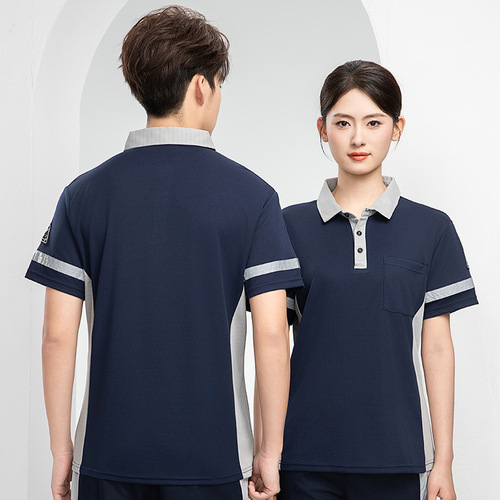 Summer anti-static T-shirt work clothes customized electrician power new energy automobile 4S store worker uniforms labor protection clothing 