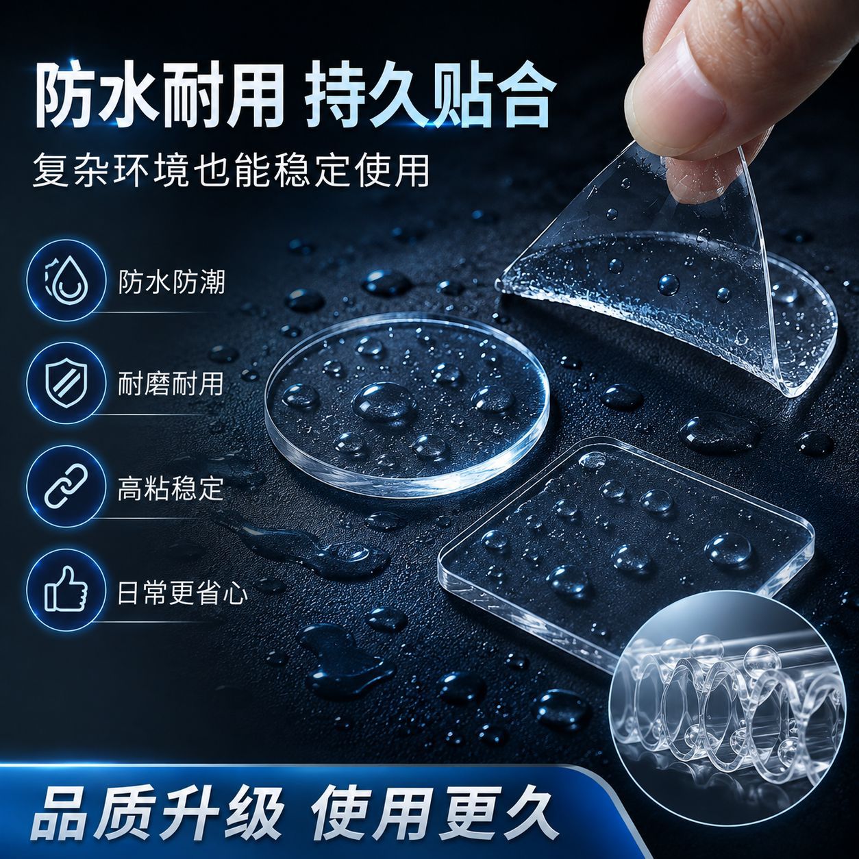 纳米双面胶定制无痕不留胶透明强力高粘度车用车载纳米双面胶贴片