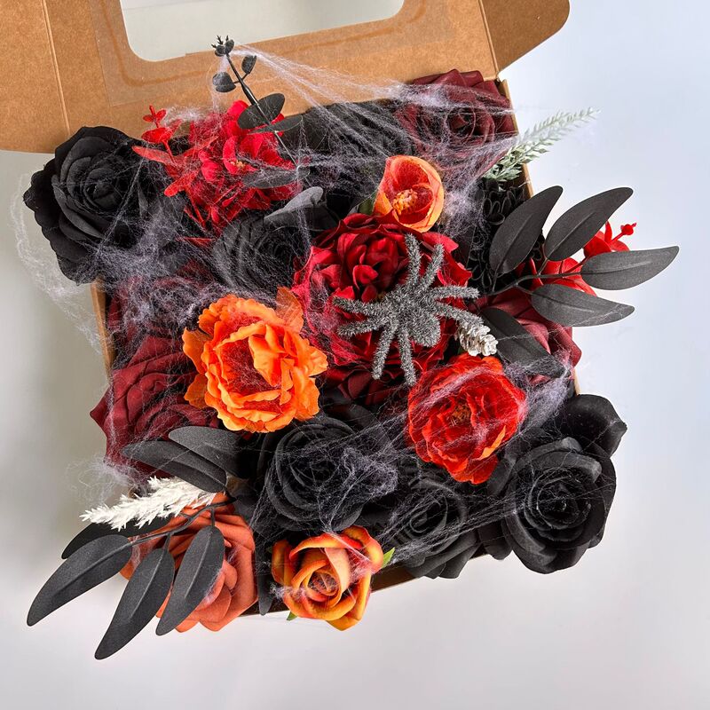 Artificial Flowers Cross-Border Autumn and Winter New Halloween Artificial Flowers DIY Party Decoration Gift Box Flowers