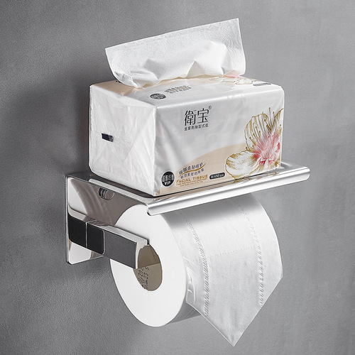 Paper Towel Holder 304 Stainless Steel Bathroom Toilet Paper Holder Wall Mounted Toilet Paper Rack Bathroom Shelf