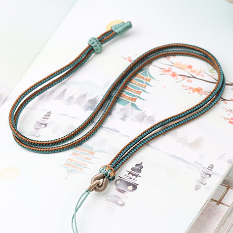 Lotus holder pendant rope woven Jade Jade gold neck rope wholesale men's and women's two-color Ruyi line plain rope Lotus holder pendant rope woven Jade Jade gold neck rope wholesale men's and women's two-color Ruyi line plain rope