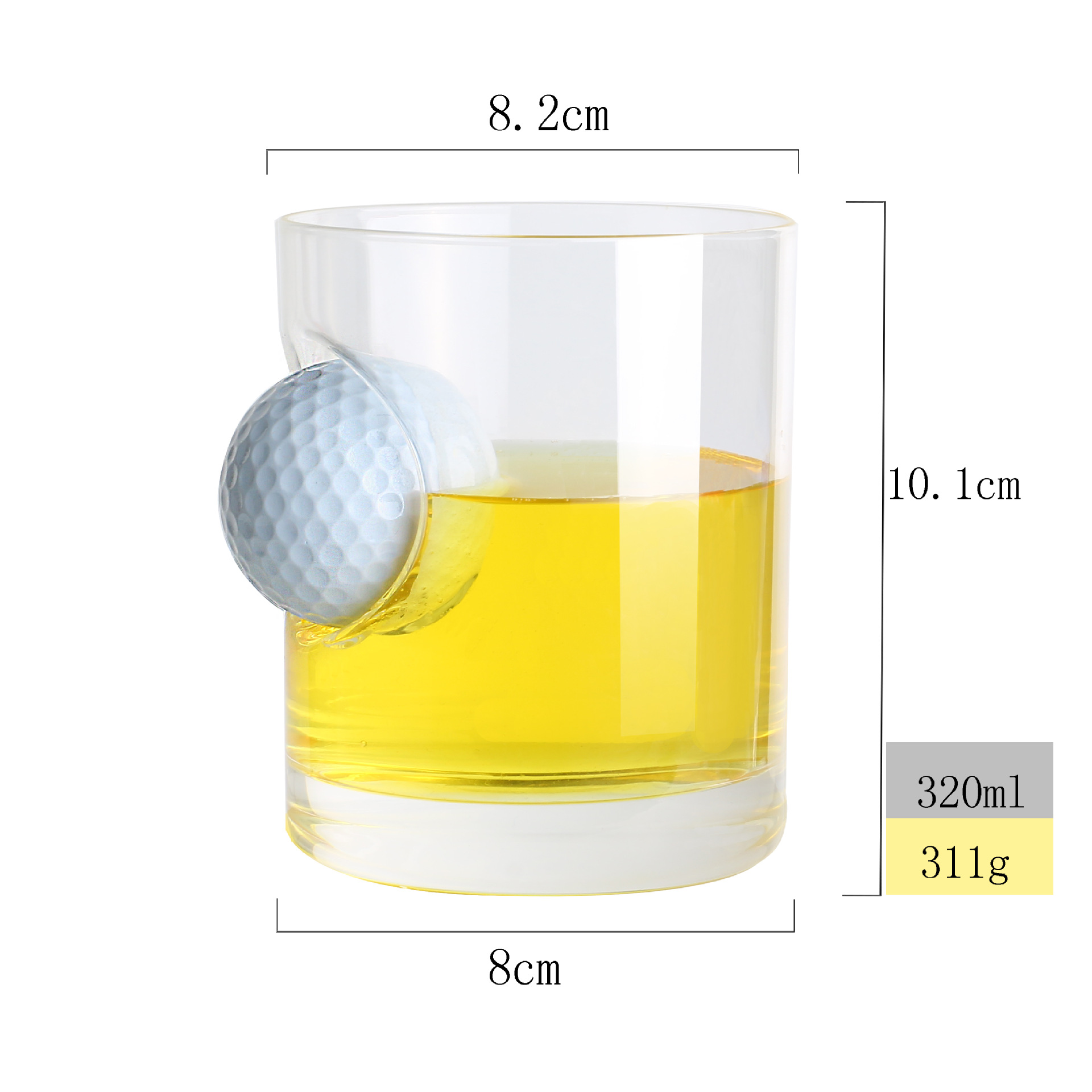 Fábrica en stock al por mayor vidrio cerveza vidrio whisky vino vidrio creativo modelado bar decoración vidrio bala taza