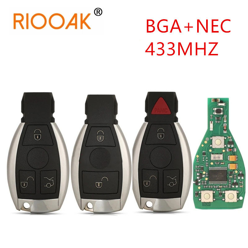 Suitable for Mercedes-Benz 2-Button, 3-Button, 4-Button Bga Remote Control Car Keys with 433 Frequency
