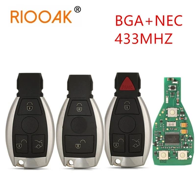 Suitable for Mercedes-Benz 2-Button, 3-Button, 4-Button Bga Remote Control Car Keys with 433 Frequency
