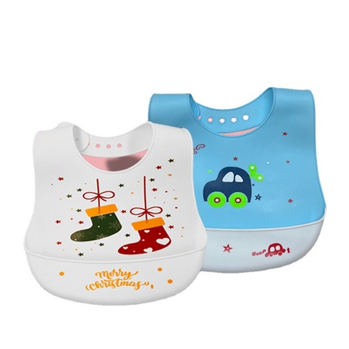 Cross-border  new dustproof and waterproof baby silicone bib baby eating bag children's large oil spray saliva bag