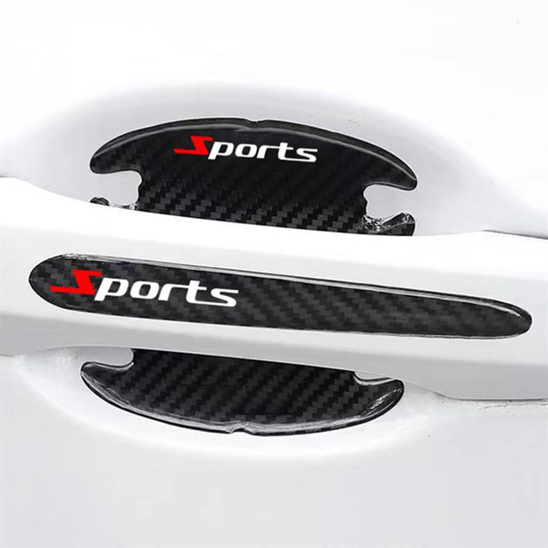 Carbon Fiber Door Handle Stickers for Car Doors, Anti-Scratch Car Door Bowl Stickers, Door Handle Stickers, Scratch Paint Protection Stickers, Decorative