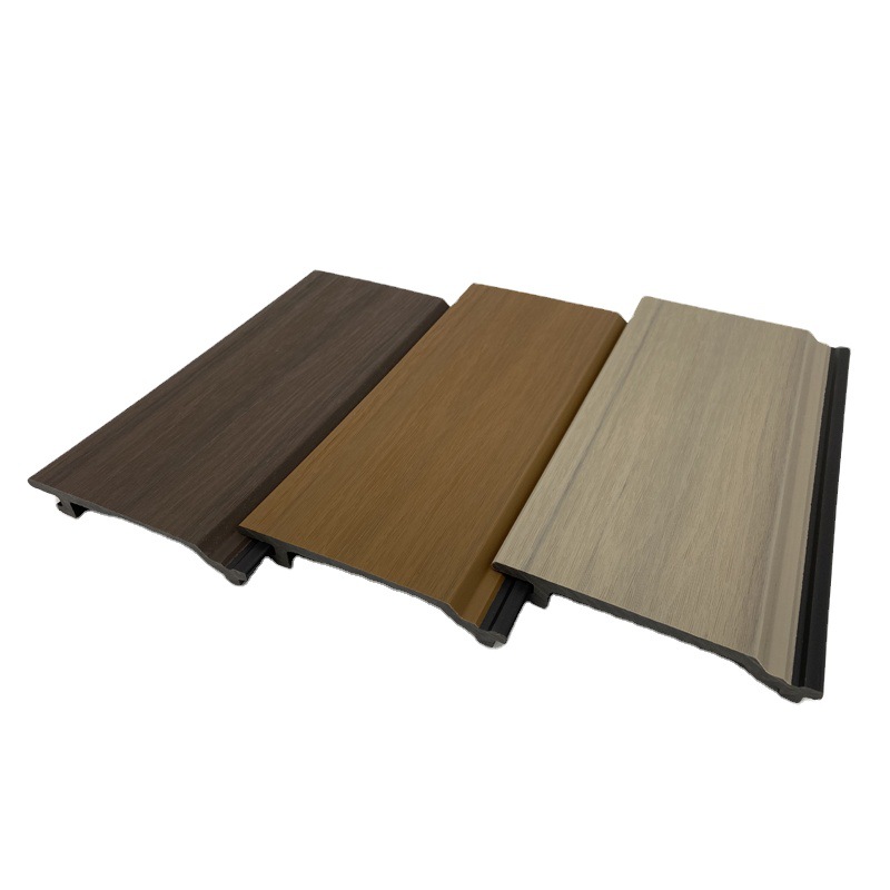 Exportación a Asia Rejilla de grano de madera Tablero de pared de madera de plástico al aire libre Tablero de pared decorativo al aire libre Tablero de pared grande de plástico de madera de pared exterior coextruido