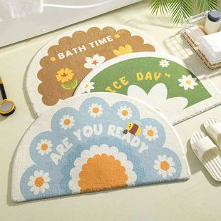 Small Fresh Style Imitation Cashmere Cool Easy-to-take-care Carpet Household Toilet Door Absorbent Non-slip Bathroom Foot Mat