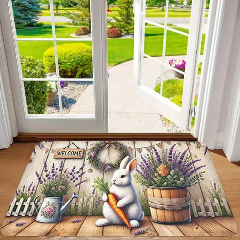 Alfombra de franela estampada, estilo playa, antideslizante, resistente a la suciedad, resistente al desgaste, alfombra para la entrada, dropshipping transfronterizo Y2.