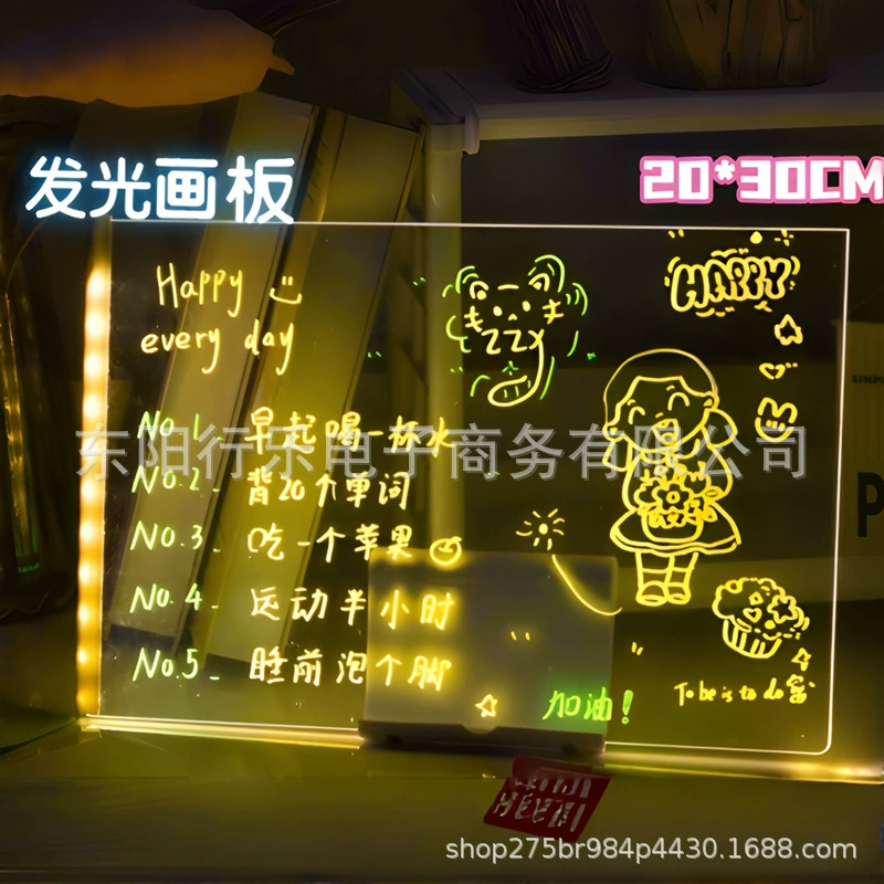 Ночник-доска для заметок из акрила с подсветкой, новый трансграничный товар, модный стиль, светящаяся основа, украшения, стираемый, простой, креативный, граффити-лампа