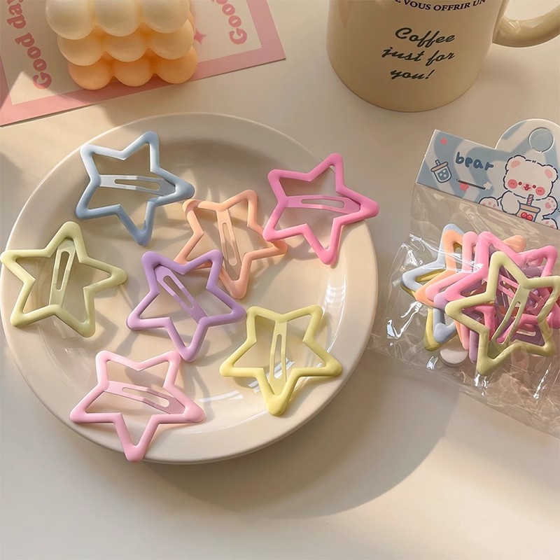 Horquilla de estrella de dopamina coreana, clip bb para cabello roto para niñas y niños, clip lateral para flequillo, clip pequeño para la parte posterior de la cabeza, tocado, horquilla