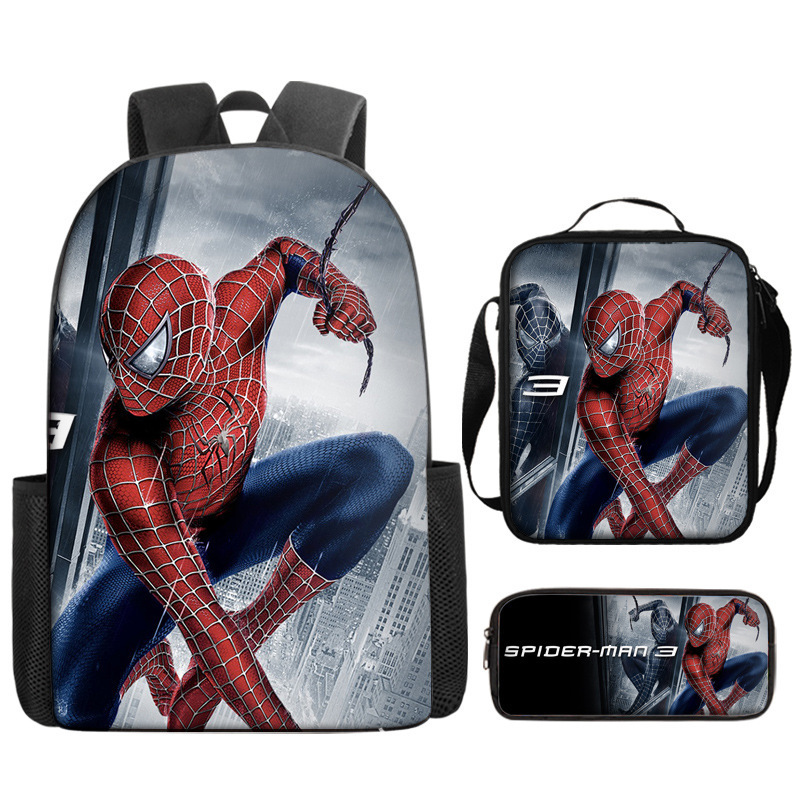 Cross-border nuevo Marvel Spider-Man mochila de estudiantes de primaria y secundaria mochila de dibujos animados de gran capacidad mochila de almuerzo
