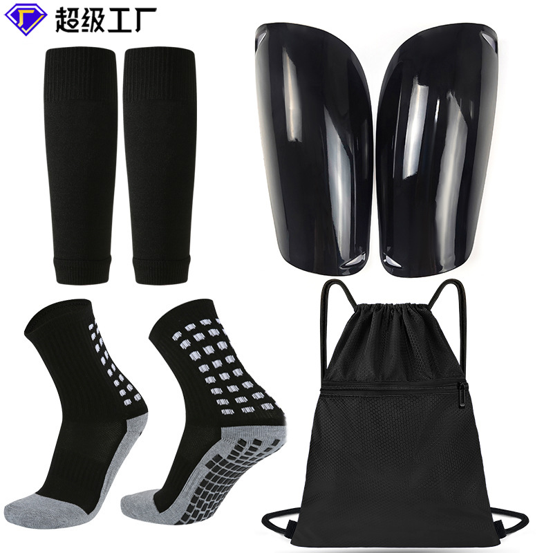 Cross-border hot-selling football shin guards, shin socks, football socks, drawstring bag set, custom protective gear wholesale