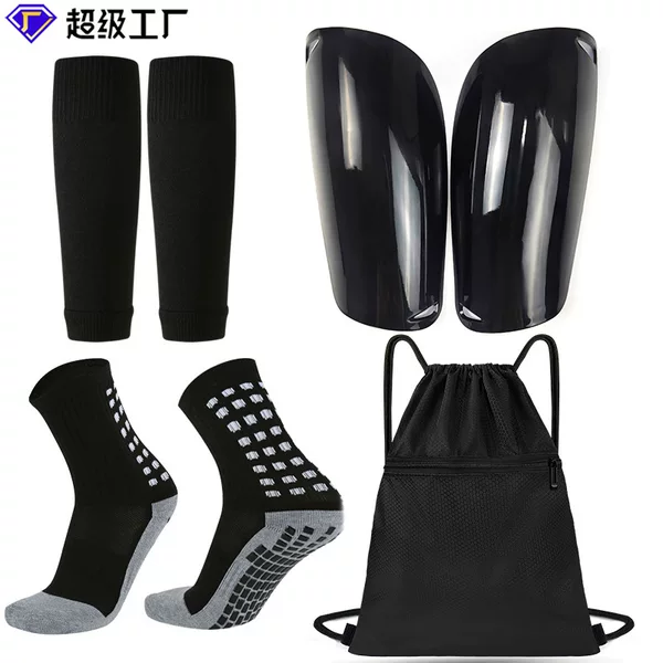 Cross-border hot-selling football shin guards, shin socks, football socks, drawstring bag set, custom protective gear wholesale