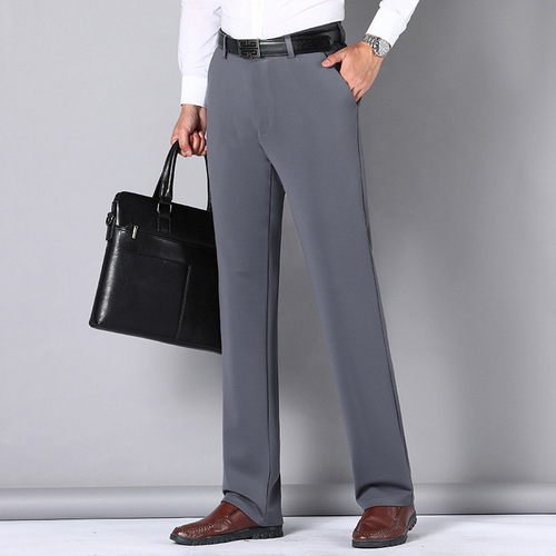 Summer thin loose straight-leg men's business casual pants wrinkle-resistant straight-leg men's casual pants long pants father